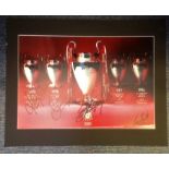 Football Liverpool European cup 20x16 mounted colour photo signed by Anfield Legends Kevin Keegan,