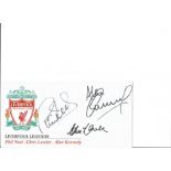 Football Liverpool commemorative envelope signed by Anfield legends Phil Neal, Chris Lawler and Alan