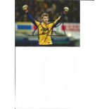 Football David De Gea signed 7x5 colour photo pictured celebrating while playing for Manchester