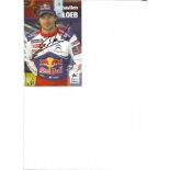 Motorsport Sebastian Loeb signed 6x4 Red Bull promo card. Sébastien Loeb (born 26 February 1974)