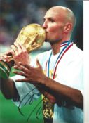 Football Frank Leboeuf signed 12x8 colour photo pictured with the World Cup while playing for