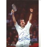 Tennis Greg Rusedski Signed 12 x 8 inch tennis photo. Good Condition. All signed pieces come with