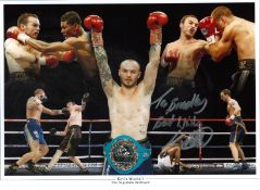 Boxing Kevin Mitchell The Dagenham Destroyer signed 16x12 colour montage photo dedicated. Kevin