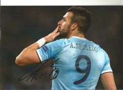 Football Álvaro Negredo signed 12x8 colour photo pictured while playing for Manchester City.