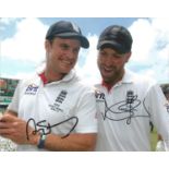 Cricket Matt Prior and Andrew Strauss Signed 10 x 8 inch cricket photo. Good Condition. All signed