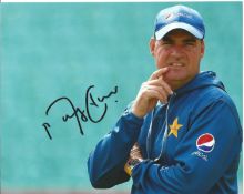 Cricket Mickey Arthur 10x8 signed colour photo. Good Condition. All signed pieces come with a