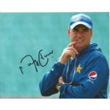 Cricket Mickey Arthur 10x8 signed colour photo. Good Condition. All signed pieces come with a