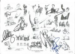 Olympics Team GB Gold Winners London 2012 12x8 multi signed print signed by Andy Murray, Chris