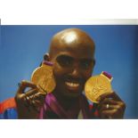 Athletics Mo Farah signed 12x8 colour photo. Sir Mohamed Muktar Jama Farah, CBE OLY, commonly