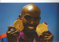 Athletics Mo Farah signed 12x8 colour photo. Sir Mohamed Muktar Jama Farah, CBE OLY, commonly