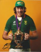 Franco Mostert Signed 2019 South Africa Rugby World Cup 8x10 Photo. Good Condition. All signed