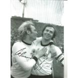 Franz Beckenbauer and Uli Hoeness Germany Signed 10 x 8 inch football photo. Good Condition. All