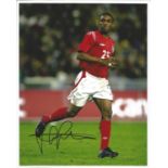 Jermain Defoe Signed England 8x10 Photo. Good Condition. All signed pieces come with a Certificate