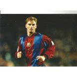 Football Frank De Boer signed 12x8 colour photo pictured in action for Barcelona. Franciscus "Frank"
