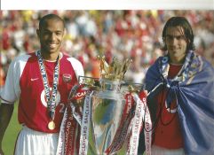 Football Robert Pires signed 12x8 colour photo pictured with Thierry Henry while playing for