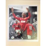 Football Ashley Young signed 18x14 mounted colour montage photo pictured while playing for