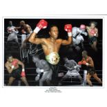 Boxing Nigel Benn signed 16x12 montage photo of the former WBO Middleweight Champion and WBC Super