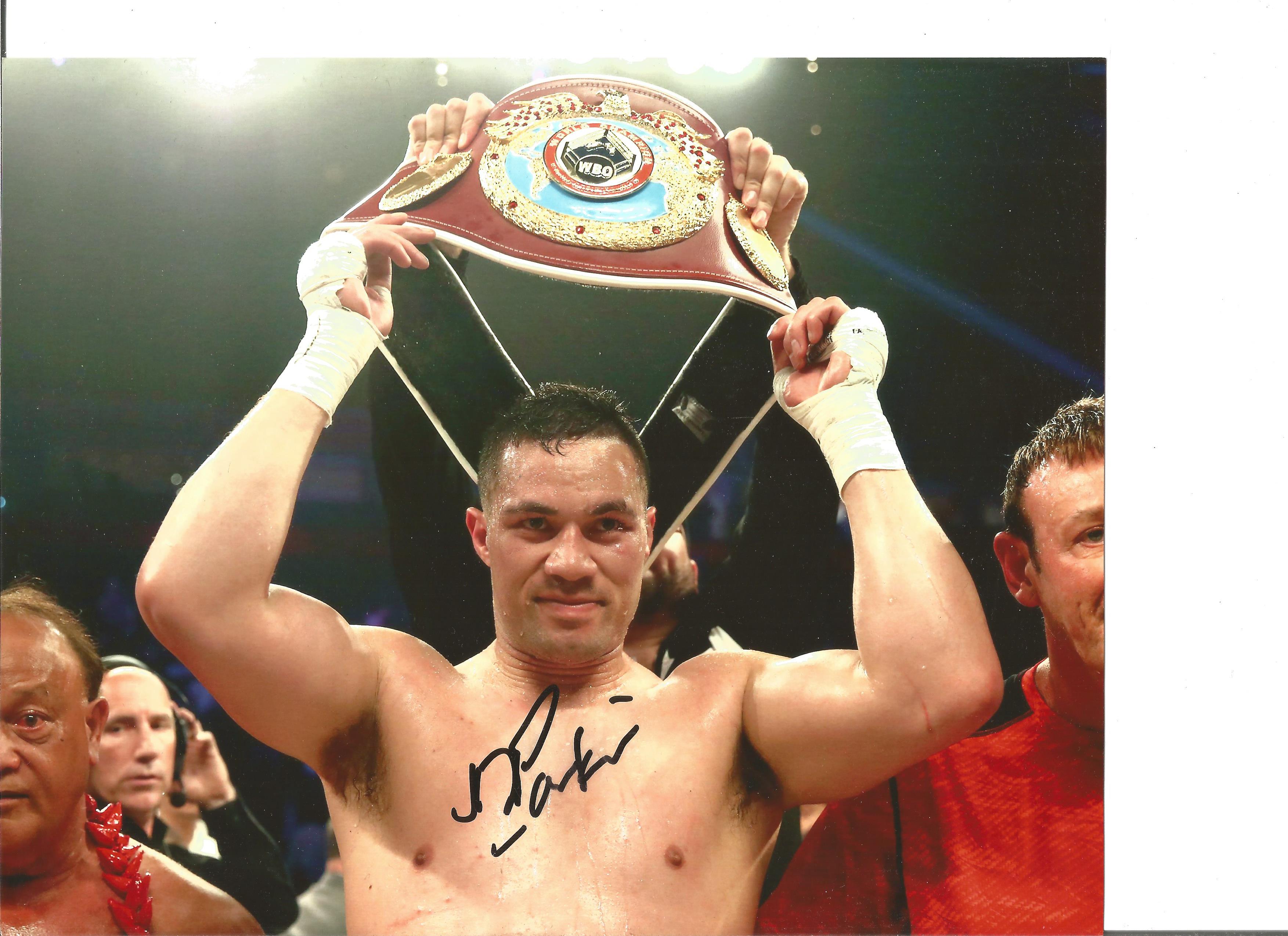 Boxing Joseph Parker 10x8 signed colour photo. Joseph Dennis Parker, OM, is a New Zealand