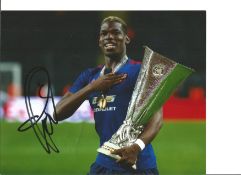 Football Paul Pogba 10x8 signed colour photo pictured after Manchester United, s victory in the