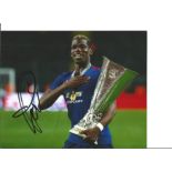 Football Paul Pogba 10x8 signed colour photo pictured after Manchester United, s victory in the