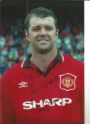 Football Gary Pallister signed 12x8 colour photo pictured while with Manchester United dedicated.