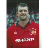 Football Gary Pallister signed 12x8 colour photo pictured while with Manchester United dedicated.