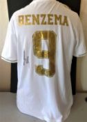 Football Karim Benzema signed Real Madrid home shirt. Karim Mostafa Benzema ( born 19 December 1987)
