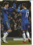 Football Oscar and Eden Hazard signed 12x8 colour photo pictured while playing for Chelsea. Good