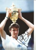 Tennis Michael Stich Signed 12 x 8 inch tennis photo. Good Condition. All signed pieces come with
