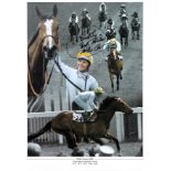 Horse Racing Willie Carson signed 16x12 colour enhanced montage photo 5 times British Champion