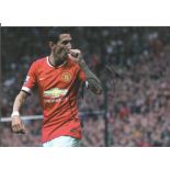 Football Angel Di Maria signed 12x8 colour photo pictured while playing for Manchester United.