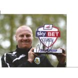 Football Sean Dyche signed 10x8 colour photo pictured with the manager of the month Trophy. Sean