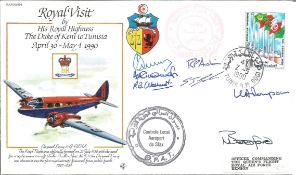 1988 Royal Visit cover RV14 signed by CO Queens flight Wg Cdr Beresford and six flight crew.