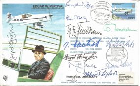 Luftwaffe aces WW2 multiple signed Edgar Percival Test pilot cover. Ten aces inc Wilcke, Lippert,