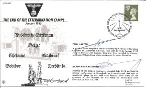WW2 resistance VIPS Paul Halter and Aaron Raidorff signed End of The Extermination Camps 50th ann.