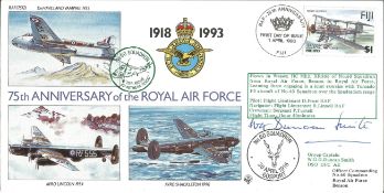 Group Captain W G G Duncan Smith signed 75th Anniversary of the RAF cover RAF(75)21. $1 Fiji