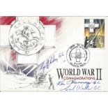 Geoff Riley GC, Carl Walker GC and Ken Farrow signed World War II Commemorations, For Gallantry