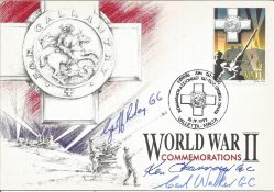 Geoff Riley GC, Carl Walker GC and Ken Farrow signed World War II Commemorations, For Gallantry