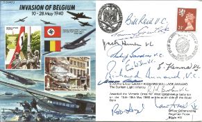 11 VC winners signed Invasion of Belgium Joint Services cover JS/50/40/3. Signed by Bill Reid VC,