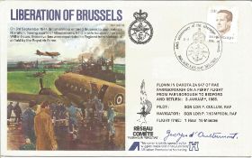 George D'Outremont WW2 SOE resistance hero signed 1984 Liberation of Brussels cover RAFES35. Good