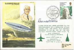Sir Barnes Wallis signed HA6 FDC No 566 of 1250. Flown from RAF Upper Heyford to The Mediterranean