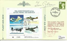 WW2 fighter ace Tom Gleave founder Guinea Pig club signed 1989, 75th ann Royal Naval Air Service