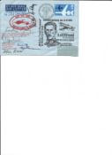 WW2 top all time fighter ace Erich Hartmann KC signed 1973 Airmail envelope, also signed by Gunter