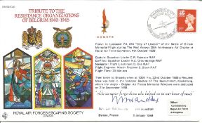 Sqn Ldr Bill Waudby signed Tribute to the Resistance Organizations of Belgium RAF Escapers cover