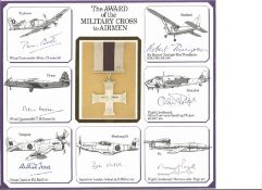 Six Military Cross winners signed on irregularly cut DM Medal Military Cross to Airmen cover.