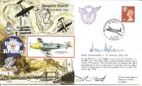 Wg Cdr Huw Stephen DSO DFC WW2 BOB pilot signed 1990, 50th ann Battle of Britain RAFA series