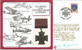 Captain of Flight Crew Wg Cdr G Bunn signed Award of the Victoria Cross cover. 15p Jersey stamp with