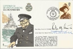 Sir Peter Austin Flag officer & Tony Theobald artist signed 1974 Centenary of Winston Churchill