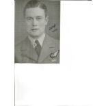 WW2 bomber veteran Flt Lt Freddie Ball DFC 44/49 Sqd 5 x 7 inch signed photo. Good Condition. All