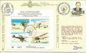 Group Captain F R Carey signed 70th Anniversary of No 84 Squadron RAF cover JSF 4. Royal Flying